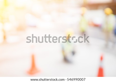 Blurred photo of Road construction