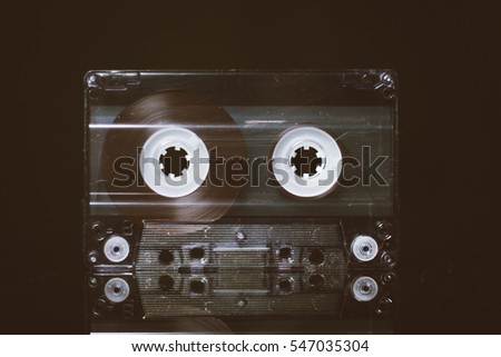 Cassette on black background