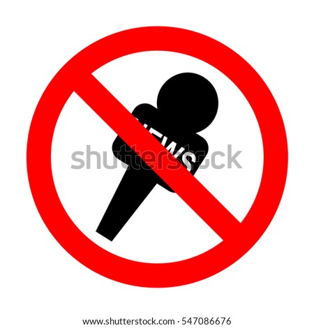 No TV news microphone sign illustration. 