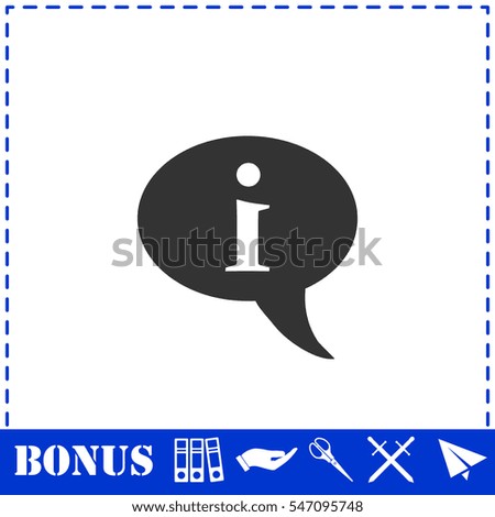 Information icon flat. Simple vector symbol and bonus icon