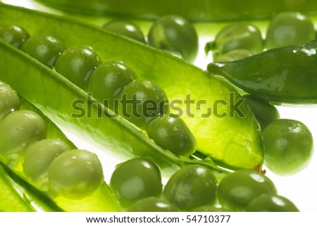 Close up image of fresh and healthy green peas