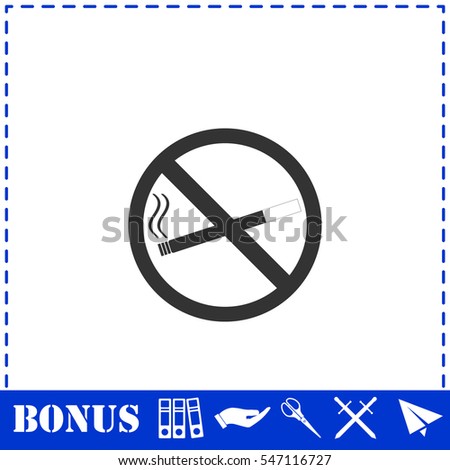 No smoking icon flat. Simple vector symbol and bonus icon