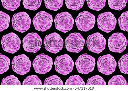 Pink and magenta roses. Trendy seamless Floral Pattern.