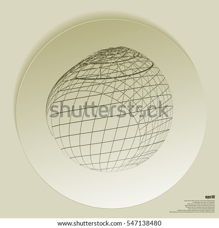 Wire-frame Design Element. Sphere stock vector illustration