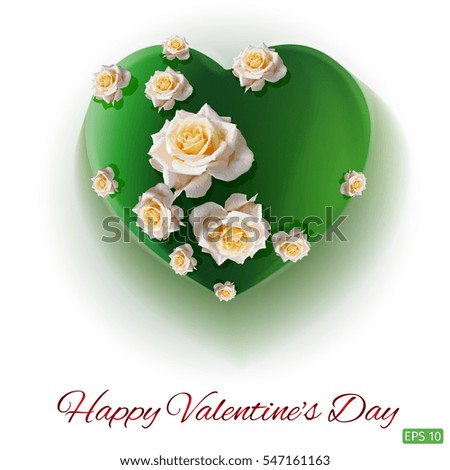Vector. White background. Postcard heart. Valentine's day. I love you