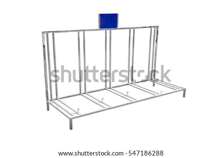 Bicycle parking made stainless steel isolated on white background, with clipping path.