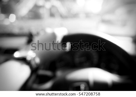 Picture blurred  for background abstract and can be illustration to article of hands driving car steering wheel