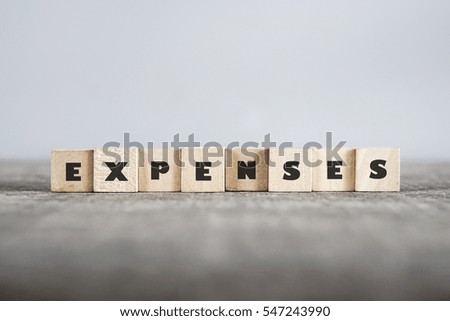 EXPENSES word made with building blocks