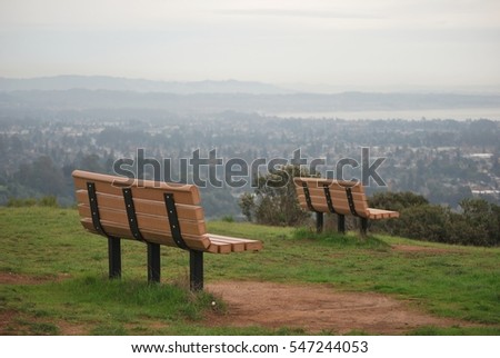 Two benches on University of California Santa Cruz hill, Santa Cruz, USA
There is evening time before rain now. 