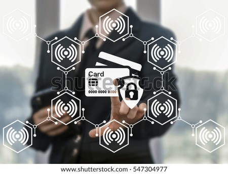 Security safety bank card web shopping business wifi communication connection concept. Credit debit card icon with shield lock protection money internet finance online buy payment technology