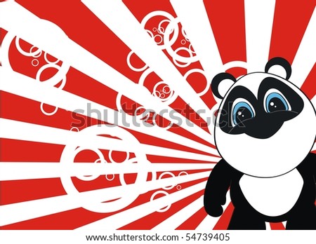 panda cartoon background in vector format