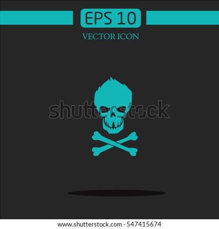 skull vector icon on dark background.logo design.graphic image.simple icon for web.