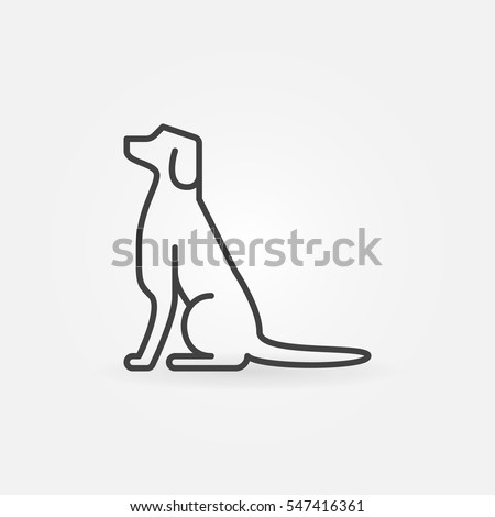 Dog line icon - vector linear concept sign or logo element