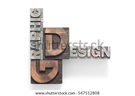 Graphic Design logo made from vintage letterpress blocks