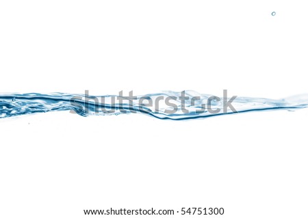 closeup of water waves isolated on white Royalty-Free Stock Photo #54751300
