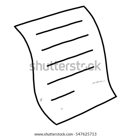 paper / cartoon vector and illustration, black and white, hand drawn, sketch style, isolated on white background.