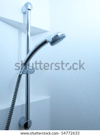 Shower with running water (color toned image)