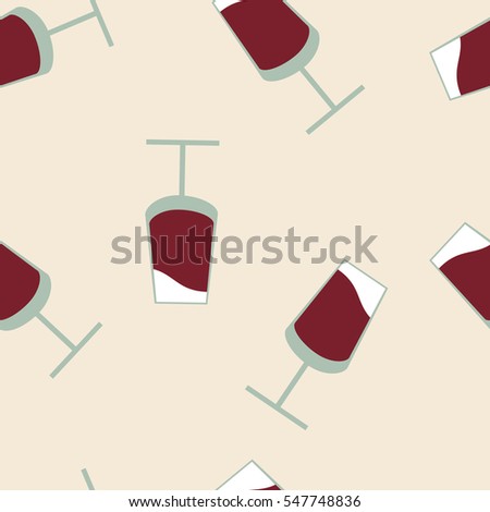 Vector seamless pattern with glasses of red wine for textile, ceramics, fabric, print, cards, wrapping