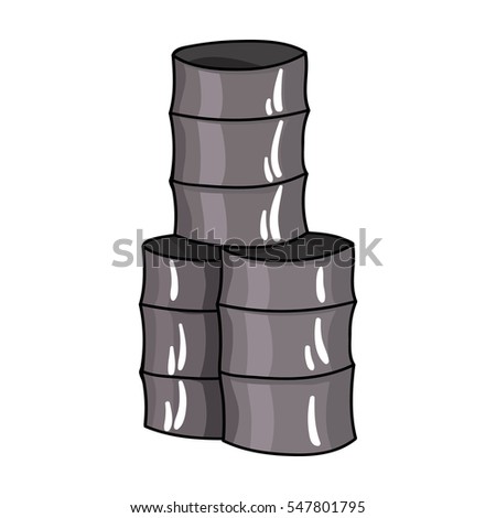 Barricade from barrels icon in cartoon style isolated on white background. Paintball symbol stock vector illustration.