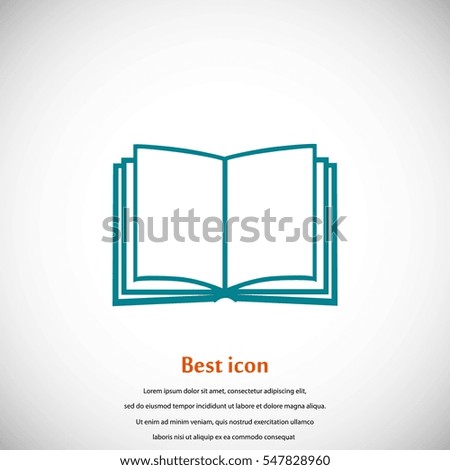 Book icon isolated on white bockground, flat design best vector icon