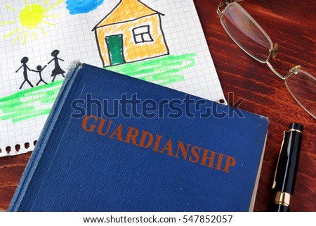 Book with title Guardianships and childrenâ??s picture. (I am owner of picture.) Royalty-Free Stock Photo #547852057