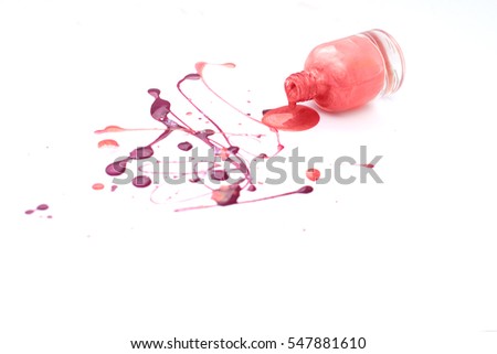 nail polish on a white background with space for text