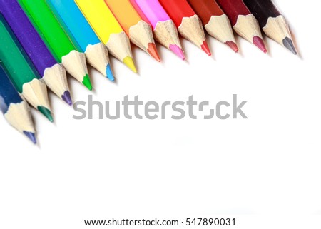 Colorful pencils, isolated on white