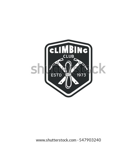 Monochrome logo, emblem club climbing.