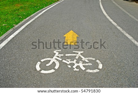 Bicycle line in the park