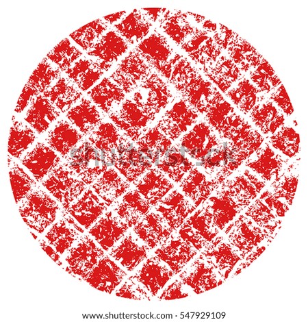 Grid distress diagonal overlay stamp red color texture for your design. EPS10 vector. 