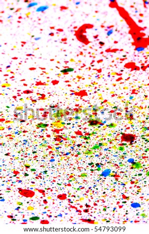 background of splashing of different colors on a white background