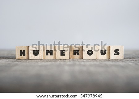 NUMEROUS word made with building blocks