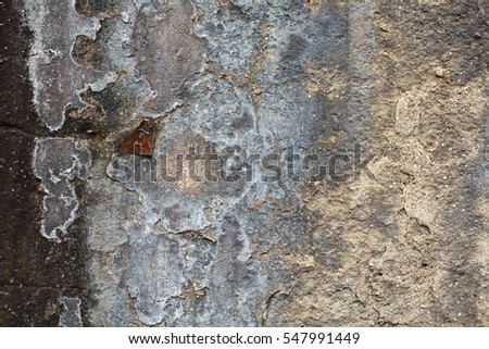 Concrete Surface with Crack color off overtime and Metal Red Rusty over decade