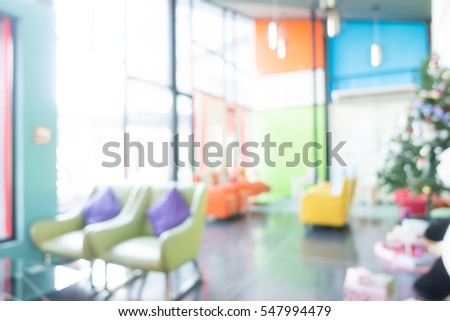 Abstract blur lobby and hotel interior for background