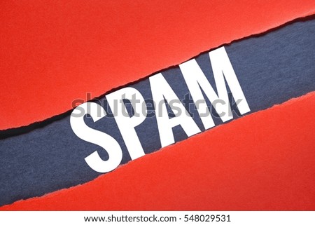 Red torn paper and write "spam"