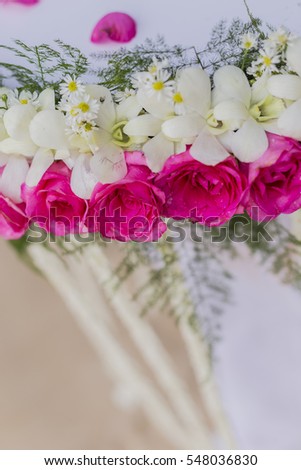 "Wedding flowers, colorful."