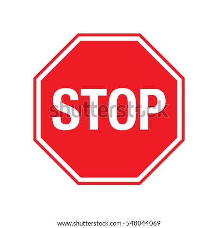 A plain vector stop sign over a simple white background.