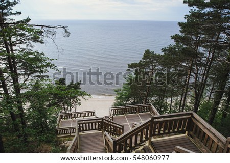 new wooden stairs leading to the beach