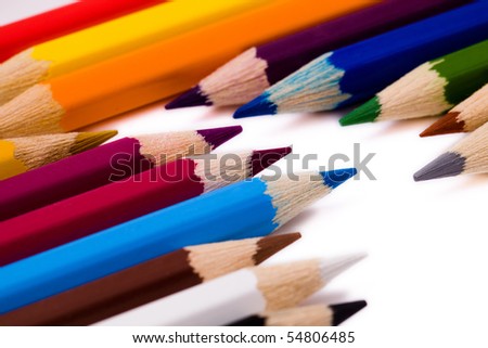 drawing supplies, pencil and pastel