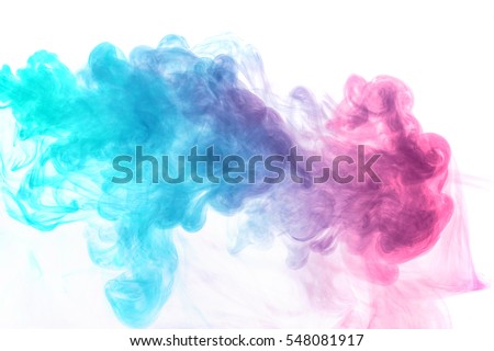 Abstract smoke Weipa. Personal vaporizers fragrant steam. concept of alternative non-nicotine smoking. Blue magenta vape smoke on white background. E-cigarette. Evaporator. Taking Close-up. Vaping. Royalty-Free Stock Photo #548081917