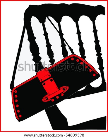  Stylish handbag hanging on a chair