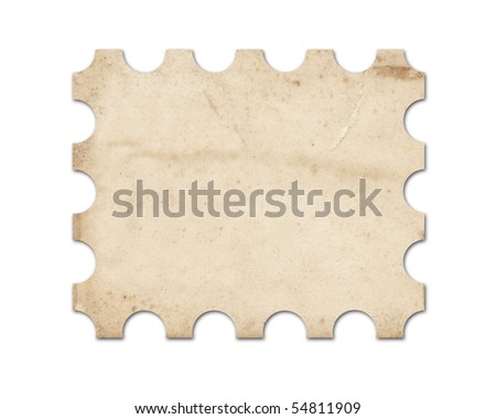 Blank vintage post stamp. Saved with clipping path.