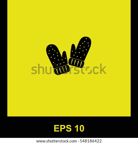 Mittens vector black icon. Isolated illustration. Business picture.