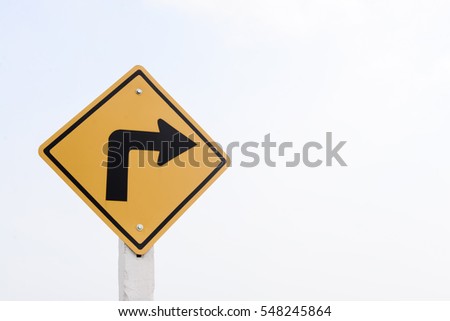 turn right road sign