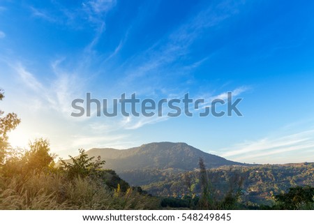 Forested Mountain Sunset in Khao Kho, Thailand.