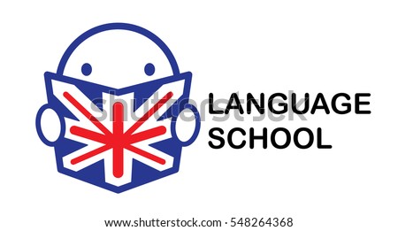 Abstract language school logo