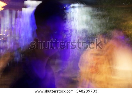 Blur picture of a man in the party by drunker view