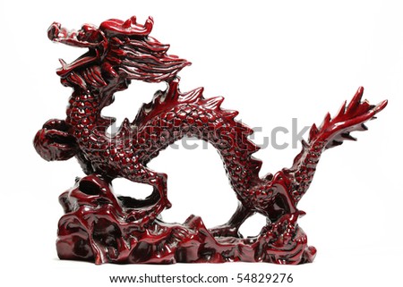old Asian dragon in object isolated