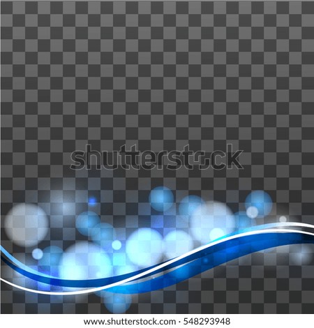 Luminous wave  on a transparent background. Blue Glittering stream, sparks and glitters.Spark stream abstraction.