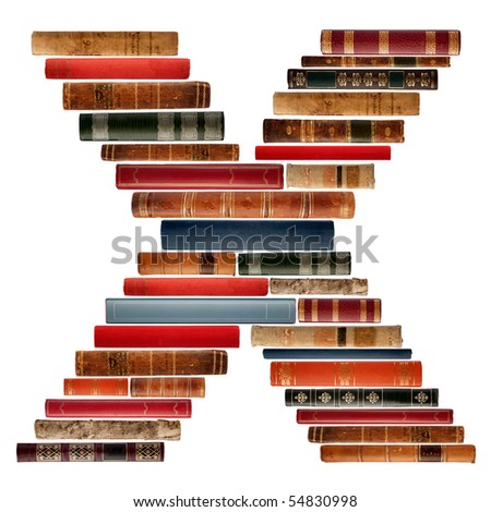 Font composed of spines of books